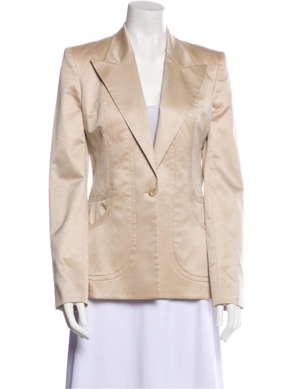 Stella McCartney Beige Single-Button Tailored Blazer